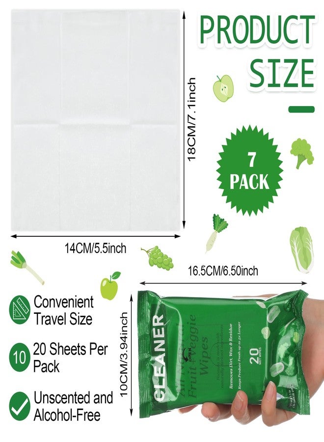 Swiffen 7 Pack Fruit Veggie Wipes Total 140 Count Fruit & Vegetable Wash Removes for Removing Pesticides Wax Dirt Portable Safe Vegetable Cleaning Wipes for Home Travel Use(Minimalist) - Image 2
